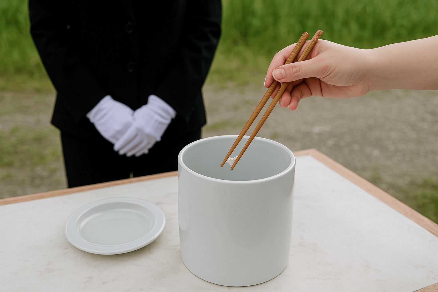 お骨上げの様子